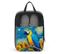 Bolsa para zapatos de golf con diseño de loro en remolino de girasoles para viajes, uso diario, bolsa de almacenamiento antipolvo para zapatos de golf