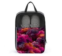 Bolsa para zapatos de golf con diseño de nubes rojas y rosas para viajes, uso diario, antipolvo