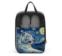 Bolsa para zapatos de golf con diseño de tigre blanco en estilo audaz para viajes, uso diario, bolsa de almacenamiento antipolvo para zapatos de golf