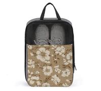 Bolsa para zapatos de golf con diseño floral de flores blancas para viajes, uso diario, bolsa de almacenamiento antipolvo para zapatos de golf