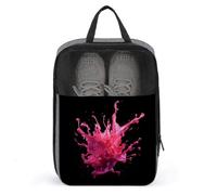 Bolsa para zapatos de golf con salpicaduras de pintura rosa para viajes, uso diario, bolsa de almacenamiento antipolvo para zapatos de golf