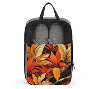 Bolsa para zapatos de golf, diseño bohemio, con plantas tropicales, naranjas y rojas, para viajes, uso diario, antipolvo