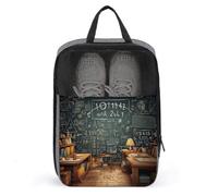 Bolsa para zapatos de matemáticas escolares con cierre de cremallera, bolsas de almacenamiento con asa y portátil, resistente al agua, artículos esenciales de viaje