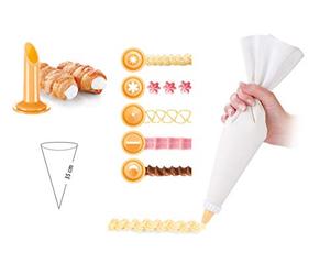 BOLSA PASTELERA LINO CON 6 BOQUILLAS 35CM DELICIA