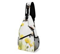 Bolsa Pecho Impresión Save The Bees Moda Bolsa Cruzada Duradero Mochila Pecho para Montañismo Trabajo Viajes