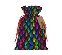 Bolsa pequeña con cordón con estampado de escamas de dragón para regalos, bolsa de regalo reutilizable, para regalos de vacaciones y fiestas