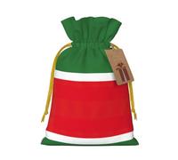 Bolsa pequeña con cordón con estampado de la bandera de la República de Chechenia para regalos, bolsa de regalo reutilizable, para regalos de vacaciones y fiestas