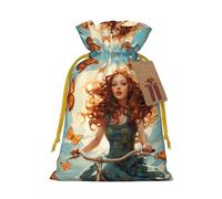 Bolsa pequeña con cordón con estampado de mariposa para niña, para regalos, bolsa de regalo reutilizable, para regalos de vacaciones y fiestas