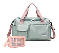 Bolsa pequeña de Gimnasio para Mujer, Bolsa de Viaje para Fin de Semana con Compartimento para Zapatos, 05#Verde, Gym Bag & Toiletry Bag, Bolsa de Gimnasio y Neceser
