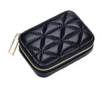 Bolsa Pequeña de Maquillaje para Mujer, Cuero y Poliéster, 10,5x7,5x3,5cm | Cierre de Cremallera Alrededor, Superficie Lisa, para Retoques, Escuela y Llevar Pequeños Objetos