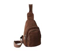 Bolsa pequeña de pana cruzada para mujer, para viajes, deportes, correr, senderismo, bolsa de pana al aire libre, Brown, Mass Beauty