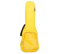 Bolsa pequeña de tela Oxford de 23 pulgadas para guitarra, bolsillo lateral transparente, bolsa para ukelele, mochila portátil para guitarra, amarillo limón