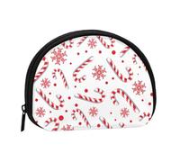 Bolsa pequeña para Guardar Toallas sanitarias, Maquillaje y cosméticos, con Forma de bastón de Caramelo Rojo navideño. Monedero para Mujer.
