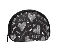 Bolsa pequeña para Guardar Toallas sanitarias, Maquillaje y cosméticos, con Palabras de Amor y Corazones Escritos a Mano. Monedero para Mujer.