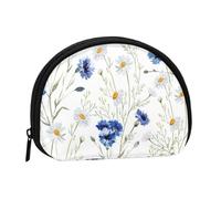 Bolsa pequeña para Guardar Toallas sanitarias, Maquillaje y Monedero para Mujer con diseño de Flores Silvestres y Margaritas de Aciano.