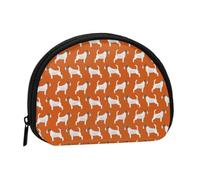 Bolsa pequeña para Guardar Toallas sanitarias, Maquillaje y Monedero para Mujer, diseño de Jack Russell Terriers, Color Naranja