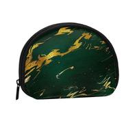 Bolsa pequeña para Guardar Toallas sanitarias, Monedero para cosméticos de Mujer, Color Verde Esmeralda, Tonos Tierra, mármol Dorado