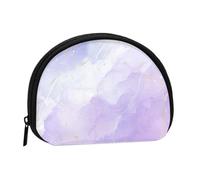 Bolsa pequeña para Guardar Toallas sanitarias, Monedero para cosméticos de Mujer, con diseño de mármol Morado Pastel líquido.