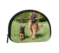 Bolsa pequeña para Guardar Toallas sanitarias, Monedero para cosméticos de Mujer, diseño de Pastor alemán y Cachorro.