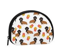 Bolsa pequeña para Guardar Toallas sanitarias, Monedero para cosméticos de Mujer, diseño de Perrito Caliente y Papas Fritas, Comida Divertida y Adorable.