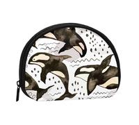 Bolsa pequeña para Guardar Toallas sanitarias y Maquillaje con diseño de orcas de Acuarela, Monedero para cosméticos de Mujer