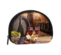 Bolsa pequeña para Guardar Toallas sanitarias y Maquillaje con Estampado de Bodega de Vino Tinto, Monedero para cosméticos de Mujer
