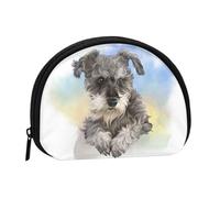 Bolsa pequeña para Guardar Toallas sanitarias y Maquillaje con Estampado de Schnauzer Miniatura, Monedero para cosméticos de Mujer