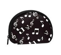 Bolsa pequeña para Guardar Toallas sanitarias y Maquillaje con Notas Musicales Blancas, Monedero para cosméticos de Mujer