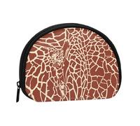 Bolsa pequeña para Guardar Toallas sanitarias y Maquillaje con Pieles y Cabezas de Jirafa, Monedero para cosméticos de Mujer.