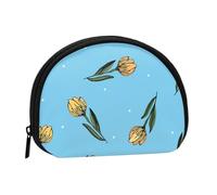 Bolsa pequeña para Guardar Toallas sanitarias y Maquillaje con Tulipanes Amarillos Dibujados a Mano, Monedero para cosméticos de Mujer