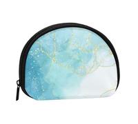 Bolsa pequeña para Guardar Toallas sanitarias y Maquillaje de mármol líquido Azul, Monedero para cosméticos de Mujer