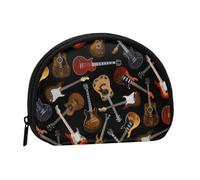 Bolsa pequeña para Guardar Toallas sanitarias y Maquillaje, diseño de Guitarras Negras, Monedero para cosméticos de Mujer.