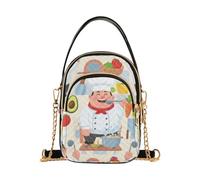 Bolsa pequeña para teléfono con diseño floral y verde azulado, Chef Adorable