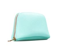 Bolsa pequeña texturizada para maquillaje y monedas, bolsa de período, bolsa pequeña con cremallera, bonita silicona vegana impermeable (azul bebé)