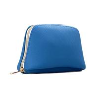 Bolsa pequeña texturizada para maquillaje y monedas, bolsa de período, bolsa pequeña con cremallera, bonita silicona vegana impermeable (azul)