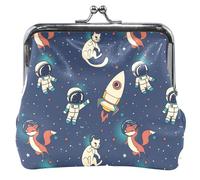 Bolsa personalizada de piel para monedas, diseño de Space Adventure, color azul marino, para mujer, con cierre de beso, Space Adventure Navy, UNITALLA, Space Adventure Navy, UNITALLA, Classic