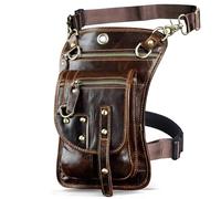 Bolsa Pierna Moto Mochila pequeña de Cuero for Hombre, Bolso Bandolera, Viaje, riñonera, Pierna, Funda for Tableta(Color 4)