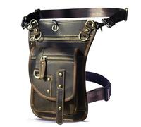 Bolsa Pierna Moto Mochila pequeña de Cuero for Hombre, Bolso Bandolera, Viaje, riñonera, Pierna, Funda for Tableta(Color 3)