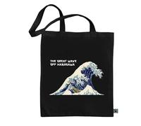 Bolsa Pinturas Clásicos del Arte Tote Bag 100% Algodón Ecológico De Comercio Justo Fairtrade (La Gran Ola de Kanagawa - Hokusai)