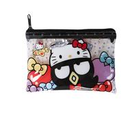 Bolsa plana de 50 aniversario, bonita bolsa de vinilo con cremallera, cartera para tarjetas y funda, bolsa Kawaii, 12 x 7,5 x 1 cm, Negro Bad-batz-maroo