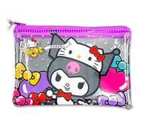 Bolsa plana de 50 aniversario, bonita bolsa de vinilo con cremallera, cartera para tarjetas y funda, bolsa Kawaii, 12 x 7,5 x 1 cm, Kuormi-conejito morado