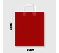 Bolsa Plástico 40 x 55 con asa blanca reciclado 70% - Galga 200 Fondo rojo