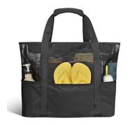 Bolsa Playa Bolso Playa Grande XXL Familiar Plegable Bolsas de Playa Mujer con 9 Bolsillos de Almacenamiento para Viajes Picnic Vacaciones Compras Gimnasio Bolso Tote de Doble Malla 47*20.5*34.5CM