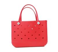 Bolsa Playa, Bolso Playa Mujer Bolsa extragrande de verano de EVA for playa, cesta for mujer, bolsa de picnic, bolsa de mano impermeable con agujeros, bolsa de compras, bolsa de hombro(Red,35 30 12)