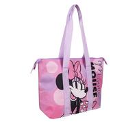 Bolsa Playa Minnie Grande Mujer y Niña - Bolso Tote Gran Capacidad Diseño de Minnie, Bolso Hombro Cremallera y Asas Largas Resistantes, Bolso Playa, Viaje y Verano