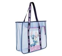 Bolsa Playa Premium Stitch Mujeres y Niñas Tote Malla - Bolsa Playa Grande Transparente Stitch, Bolso Tote Malla Semitransparente Ligero y Espacioso para Playa, Pisicna Verano
