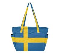 Bolsa plegable para enfermera, viajes, trabajo, con múltiples bolsillos y compartimentos con cremallera, bandera de Suecia