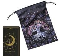 Bolsa porta cartas de Tarot - Sobres para Tarot con fases lunares con cordones | Bolsa de almacenamiento para barajas de tarot de franela para de tarot ramos oráculos, gemas de runas de dados,