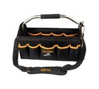 BOLSA PORTA HERRAMIENTAS ABIERTA CON ASIDERO DE ACERO 42CM TOLSEN