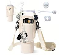Bolsa Portabotellas para Stanley Cup 40oz, Bolsa Accesoria para, Cup, con Compartimento para Teléfono Móvil, Tapa para Pajitas Organizador de Cables para TV, PC, Oficina en Casa